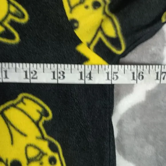 Pokemon Pikachu One Piece Pajamas Youth Medium 8/10 Black Yellow Hooded Fleece - Picture 6 of 9